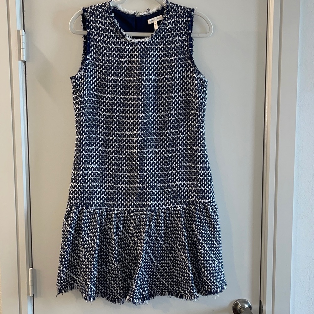 Navy & White Knitted Sheath Dress